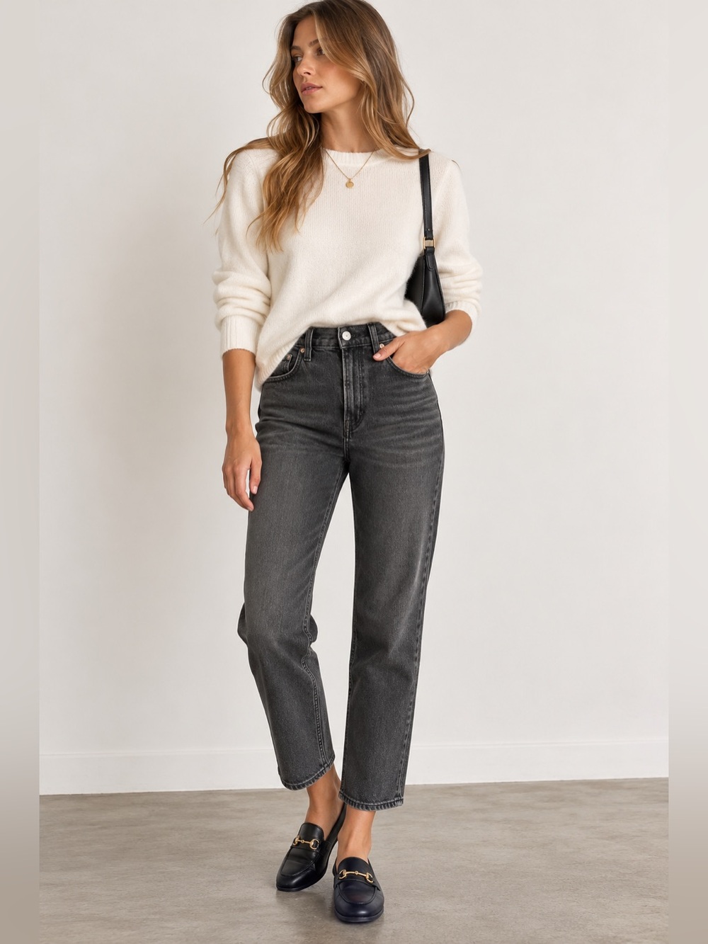 Abercrombie Curve Love Ankle Straight Ultra High Rise Jeans 26 Black